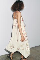 Wholesale Embroidered Bohemian Linen Slip Dress