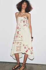 Wholesale Embroidered Bohemian Linen Slip Dress