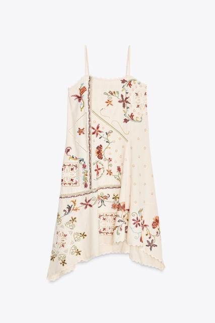 Wholesale Embroidered Bohemian Linen Slip Dress