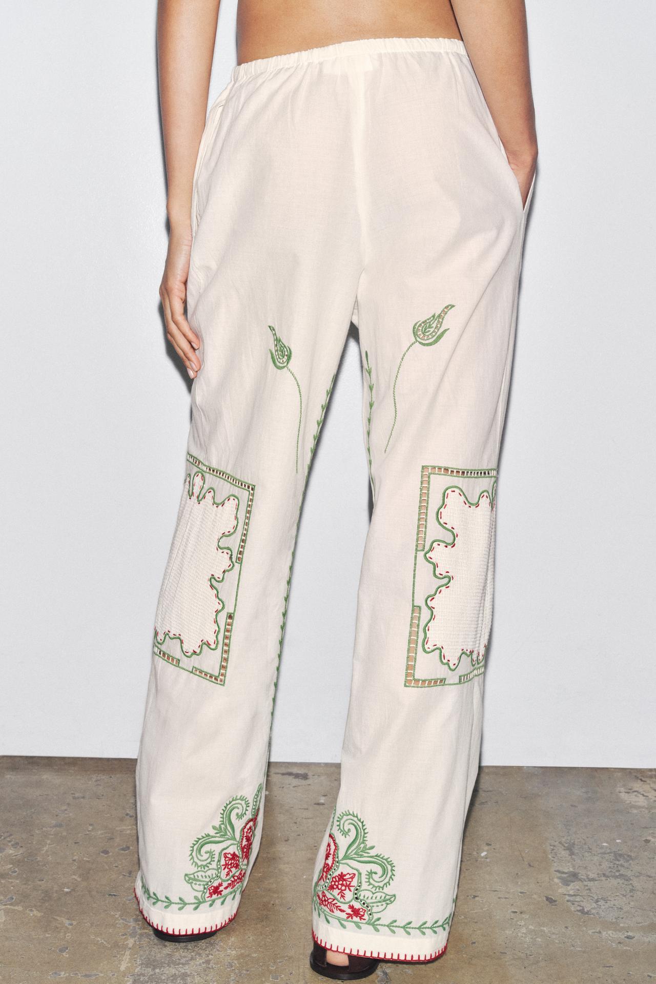 OEM Available Embroidered Bohemian Linen Shirt and Pants Set