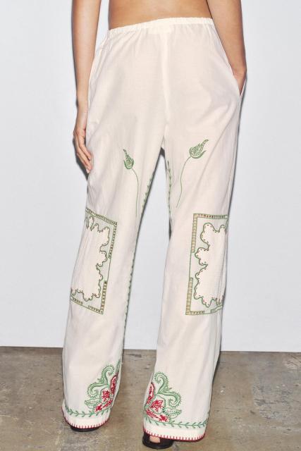 OEM Available Embroidered Bohemian Linen Shirt and Pants Set