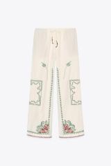 OEM Available Embroidered Bohemian Linen Shirt and Pants Set