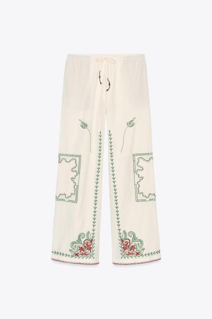 OEM Available Embroidered Bohemian Linen Shirt and Pants Set