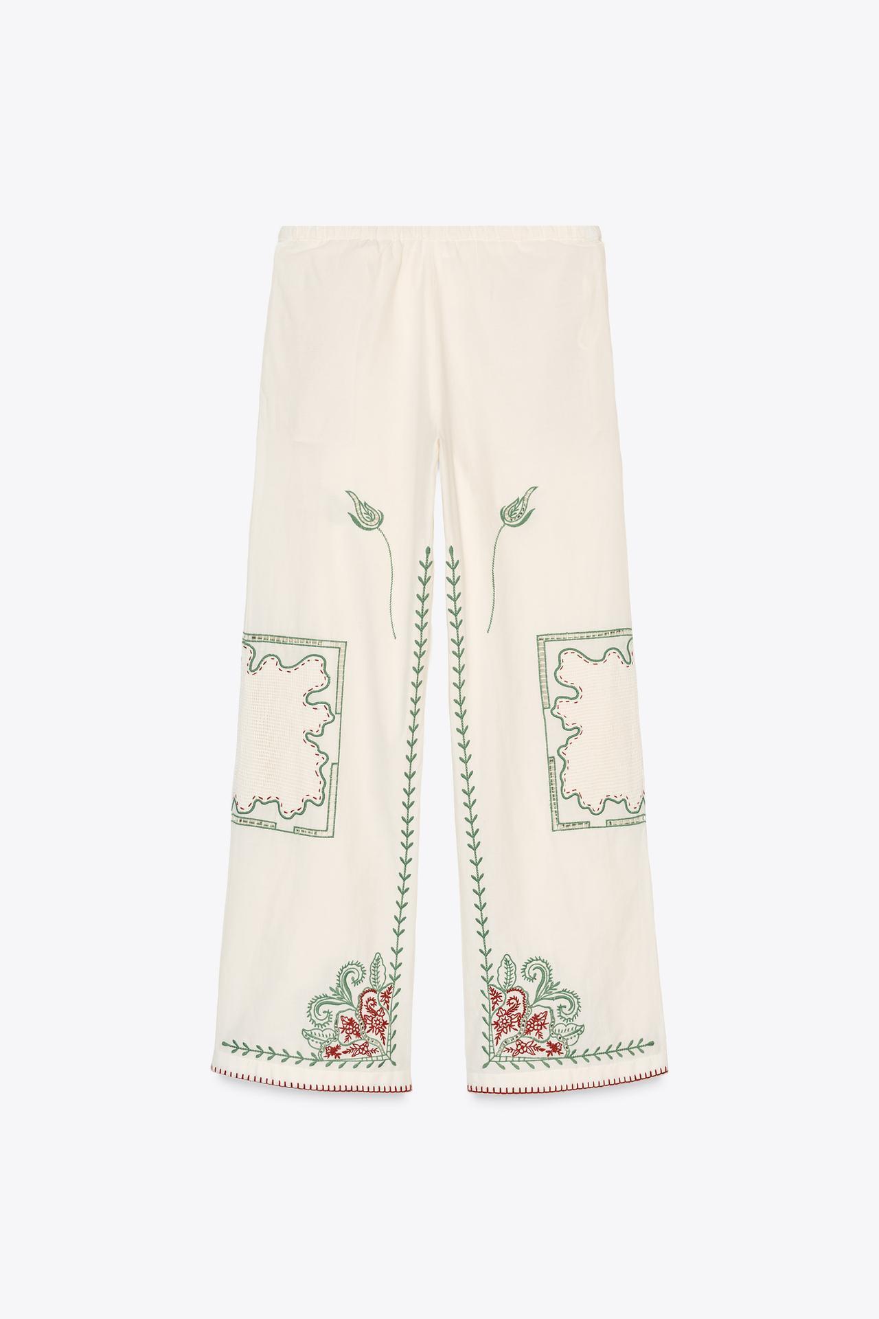 OEM Available Embroidered Bohemian Linen Shirt and Pants Set