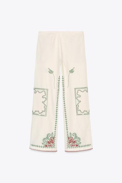 OEM Available Embroidered Bohemian Linen Shirt and Pants Set