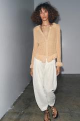 Custom Design Bohemian Crocheted Cardigan with Ruffled Hem