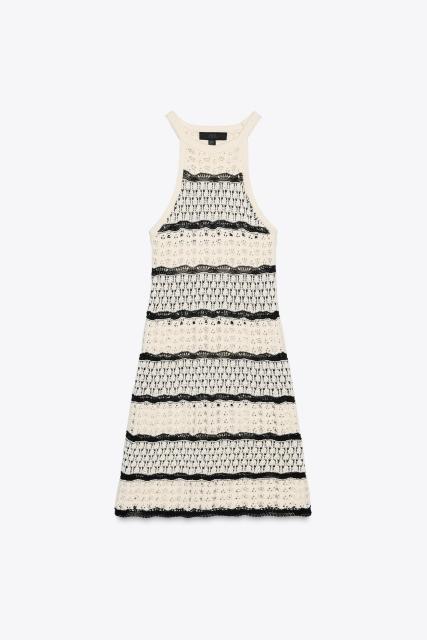 Personalized Crochet Striped Halter Dress