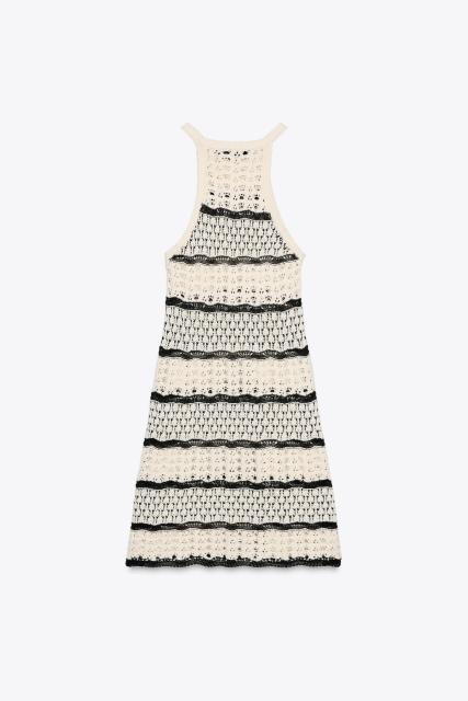 Personalized Crochet Striped Halter Dress