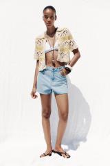 Made-to-order Crochet Floral Cardigan with Yellow Stripes