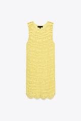 Taior-made Crochet Beach Cover-Up Dress in Neon Yellow