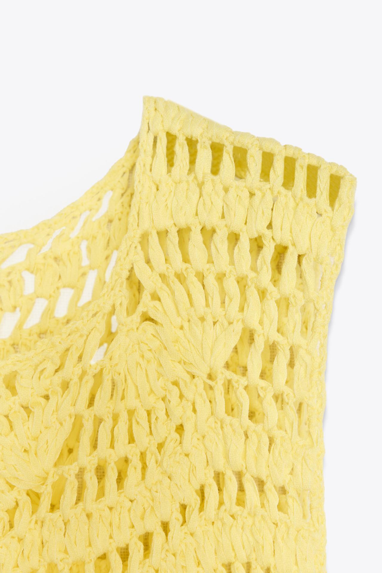 Taior-made Crochet Beach Cover-Up Dress in Neon Yellow