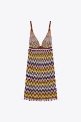 Wholesaler Crochet Multicolor Zigzag Mini Dress