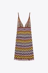 Wholesaler Crochet Multicolor Zigzag Mini Dress