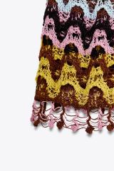 Wholesaler Crochet Multicolor Zigzag Mini Dress
