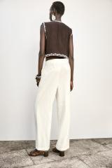 Personal Design Embroidered Boho Vest with White Linen Pants