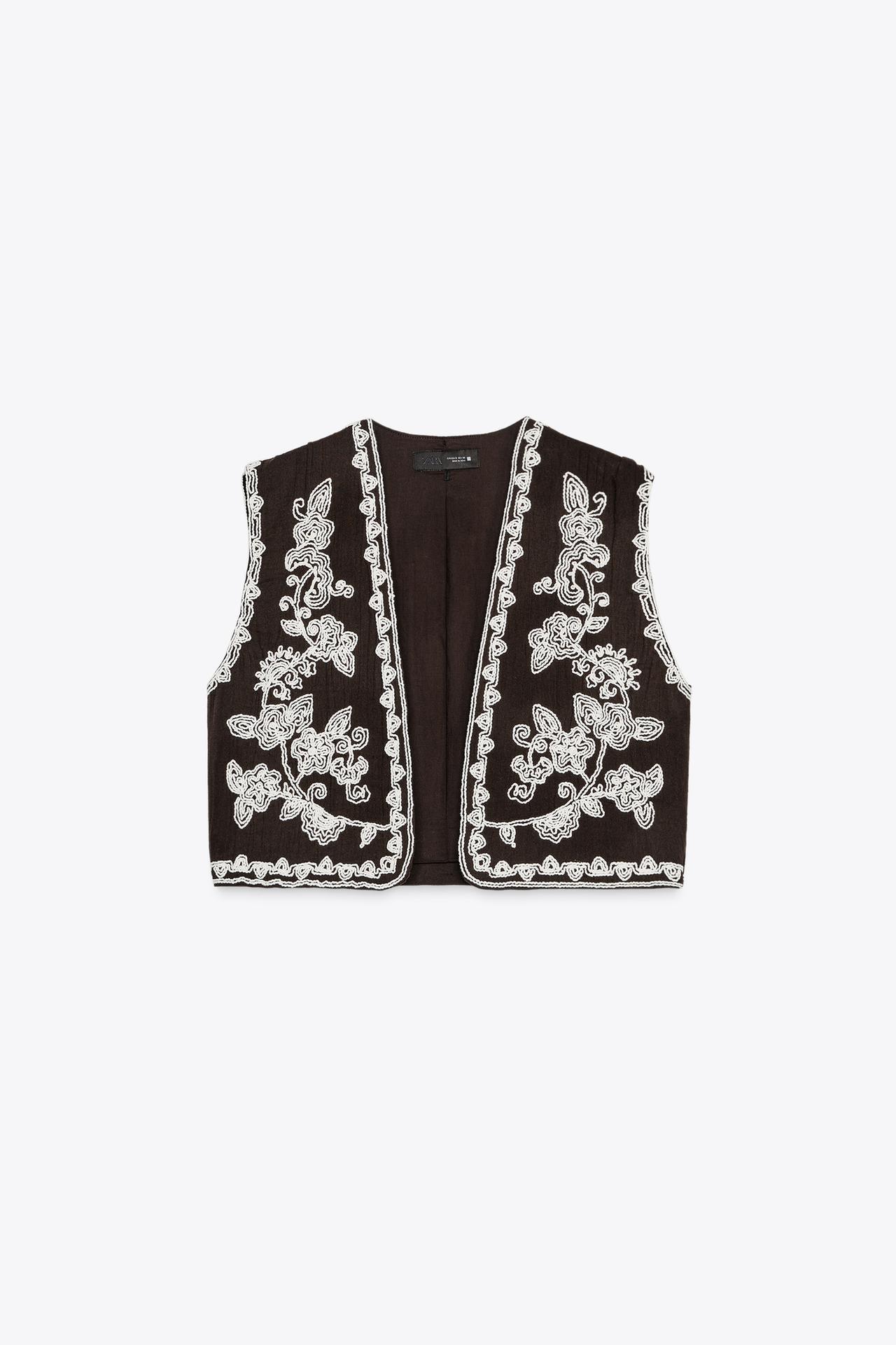 Personal Design Embroidered Boho Vest with White Linen Pants