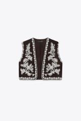 Personal Design Embroidered Boho Vest with White Linen Pants