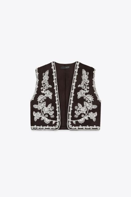Personal Design Embroidered Boho Vest with White Linen Pants