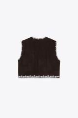 Personal Design Embroidered Boho Vest with White Linen Pants