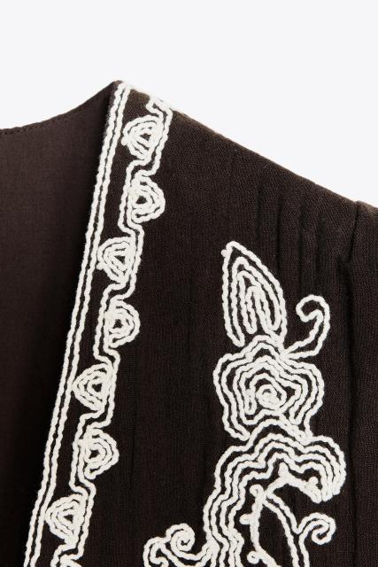 Personal Design Embroidered Boho Vest with White Linen Pants