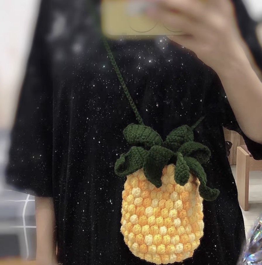 Handcrafted Pineapple Crochet Waist Bag