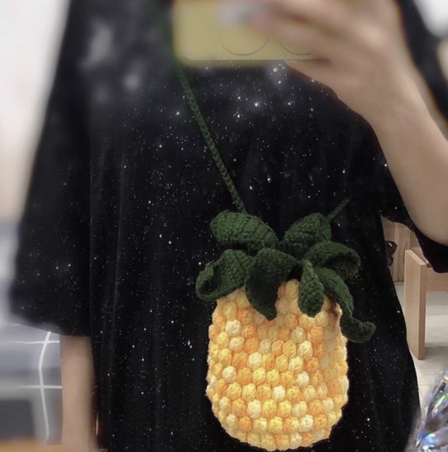 Handcrafted Pineapple Crochet Waist Bag