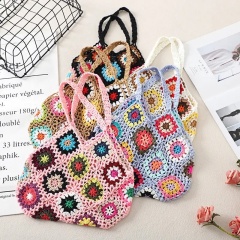 Handmade Crochet Granny Square Tote Bag