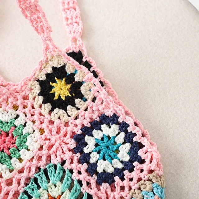 Handmade Crochet Granny Square Tote Bag