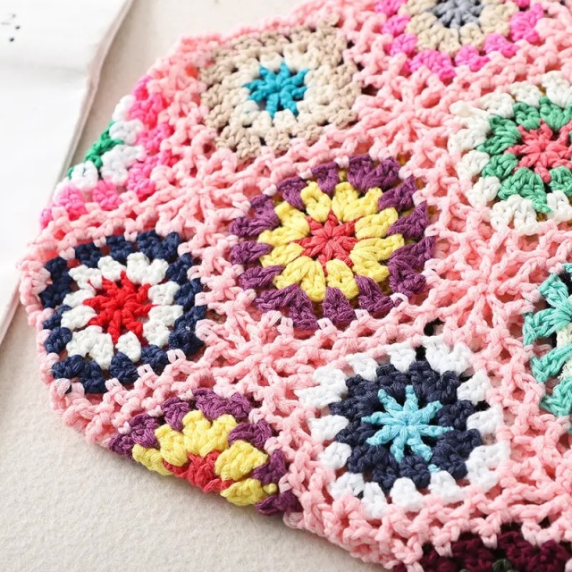 Handmade Crochet Granny Square Tote Bag