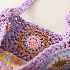 Bohemian Crochet Fringe Crossbody Bag – Handmade Granny Square Purse