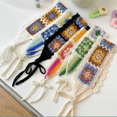 Vintage Crochet Granny Square Collar – Handmade Retro Neck Accessory