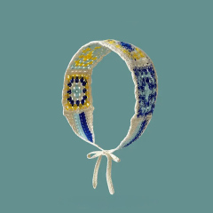 Vintage Crochet Granny Square Collar – Handmade Retro Neck Accessory