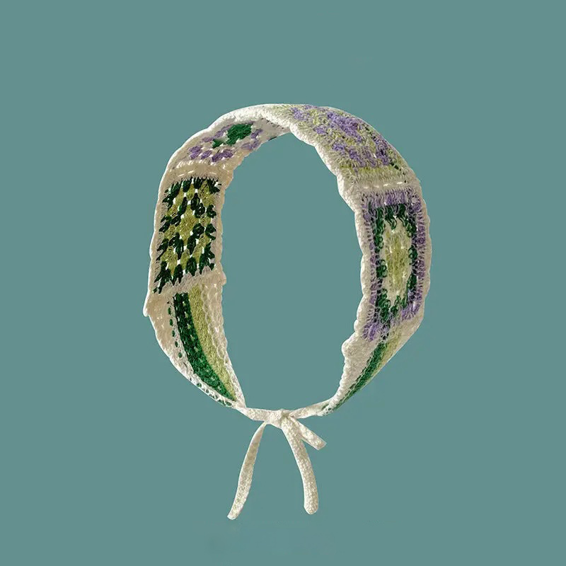 Vintage Crochet Granny Square Collar – Handmade Retro Neck Accessory