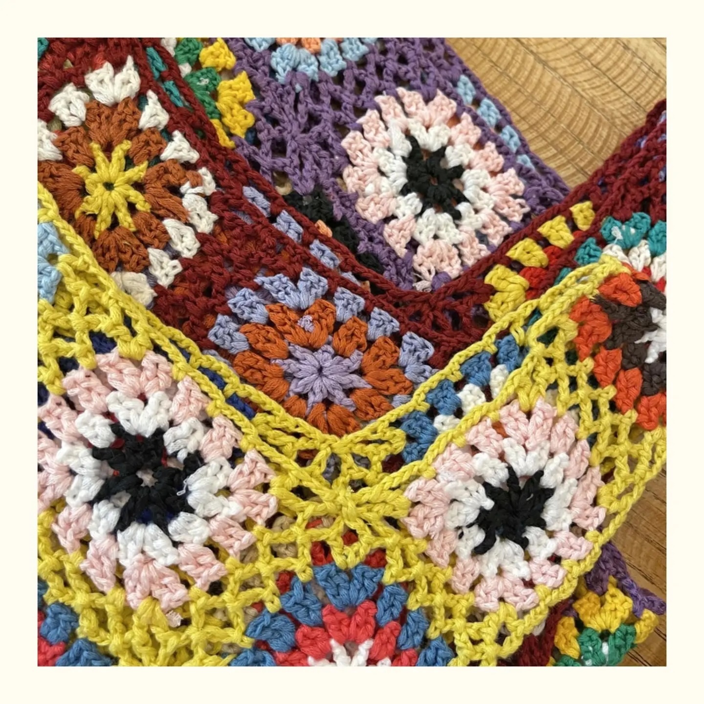 Handmade Crochet Granny Square Crop Top – Colorful Boho Summer Tank