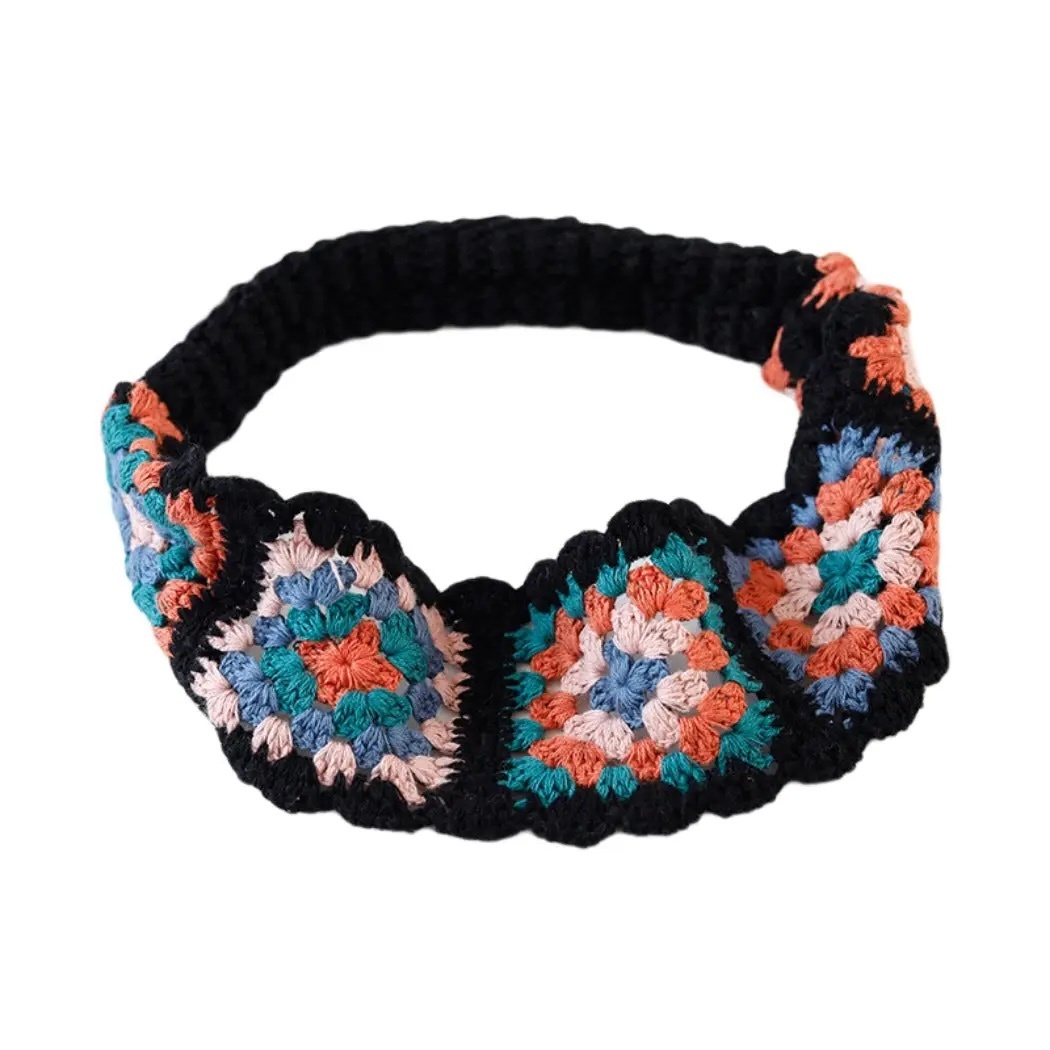 Handmade Crochet Cherry Headband – Pink Elastic Boho Hairband with Fruit Motif