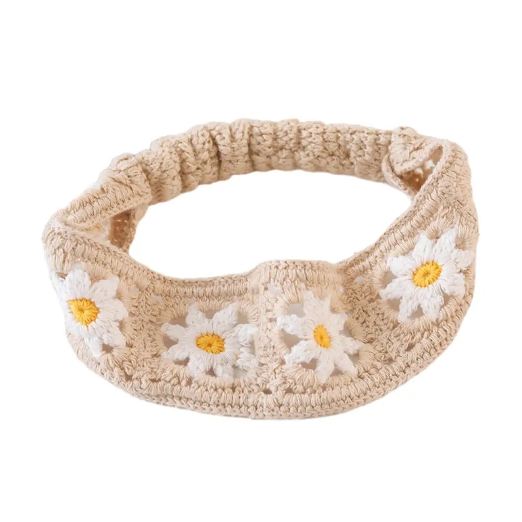Handmade Crochet Cherry Headband – Pink Elastic Boho Hairband with Fruit Motif