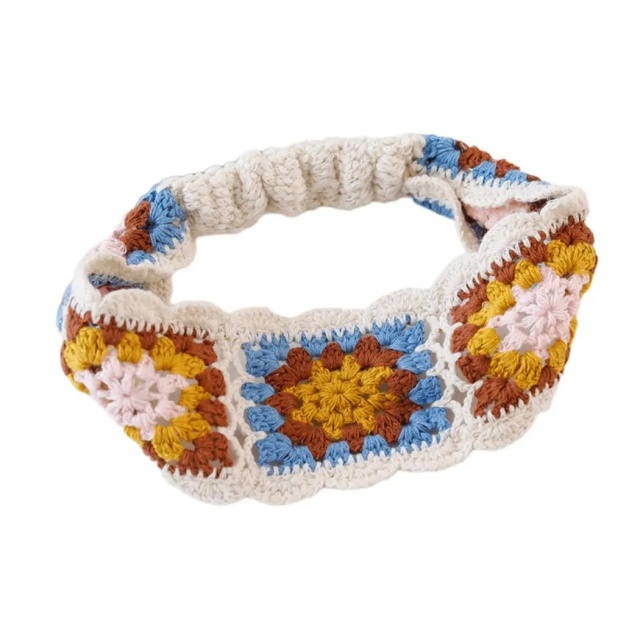 Handmade Crochet Cherry Headband – Pink Elastic Boho Hairband with Fruit Motif