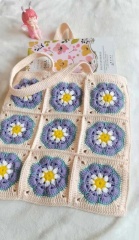 Handmade Crochet Flower Tote Bag – Boho Granny Square Shoulder Bag