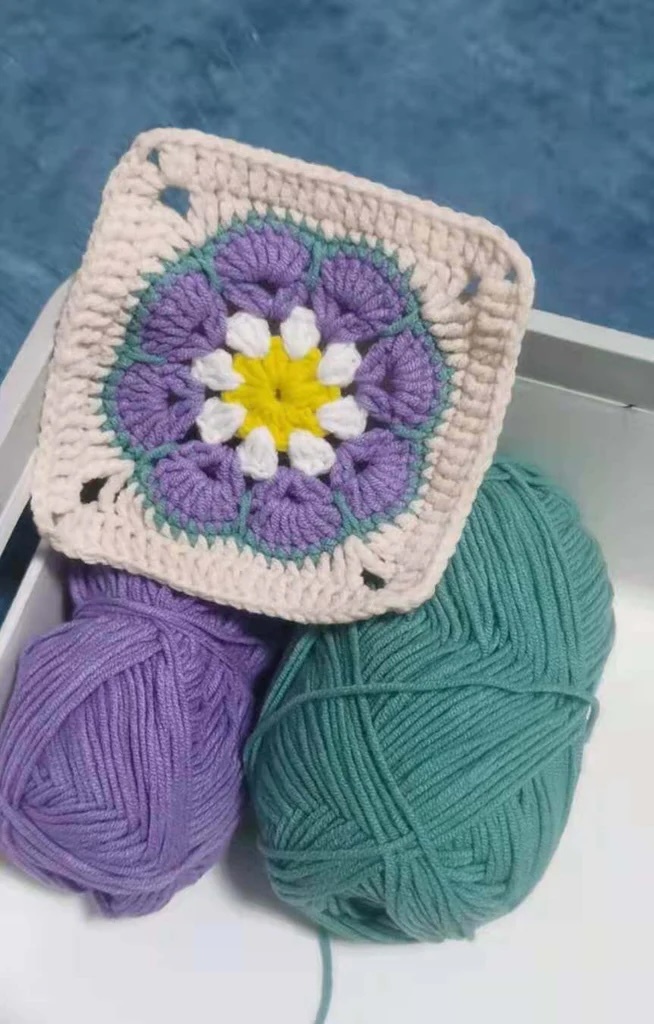 Handmade Crochet Flower Tote Bag – Boho Granny Square Shoulder Bag