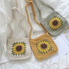 Hand-Crocheted Sunflower Mini Crossbody Bag