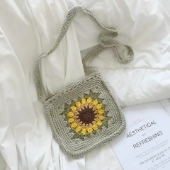 Hand-Crocheted Sunflower Mini Crossbody Bag