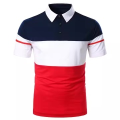 Made-to-order  Men’s Color Block Striped Casual Polo Shirt – Athletic Fit