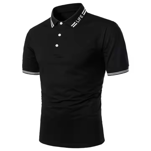 Made-to-order  Men’s Color Block Striped Casual Polo Shirt – Athletic Fit