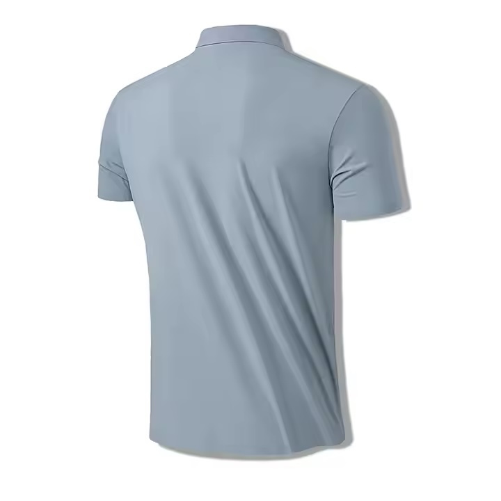 Custom Design  Men’s Minimalist Quick-Dry Polo Shirt – Ice Blue