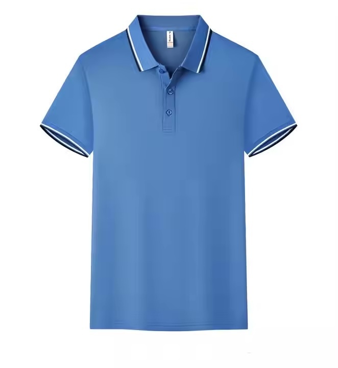 Factory Direct Men’s Classic Tipped Collar Polo Shirt – Navy Blue