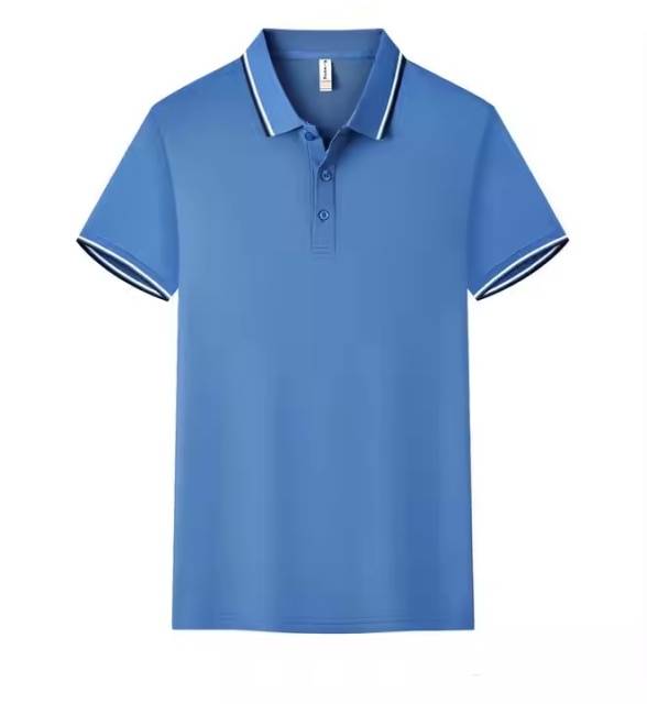 Factory Direct Men’s Classic Tipped Collar Polo Shirt – Navy Blue