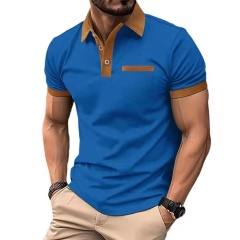 Custom Design Men’s Slim Fit Contrast Trim Polo Shirt – White with Camel Brown Accents