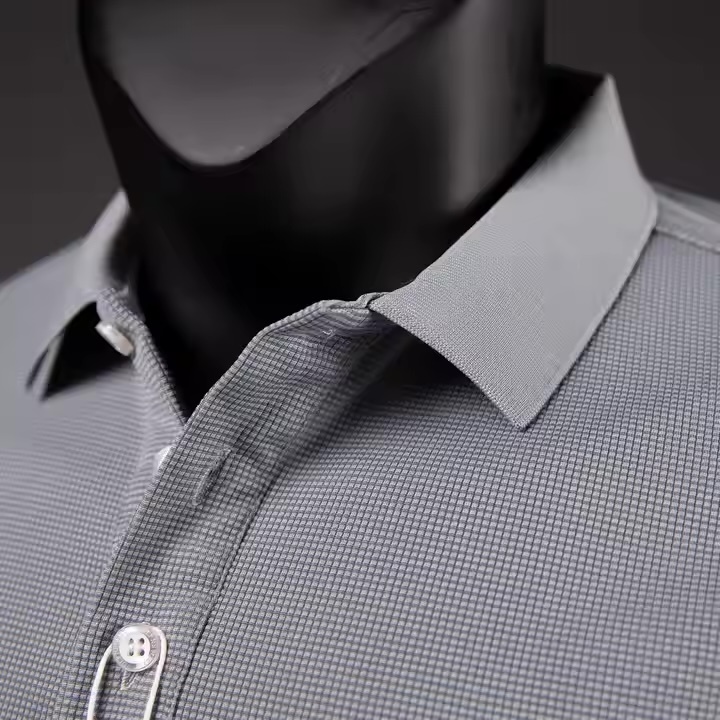 Made-to-order  Men’s Textured Performance Polo Shirt – Steel Grey