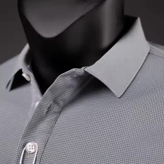 Made-to-order  Men’s Textured Performance Polo Shirt – Steel Grey