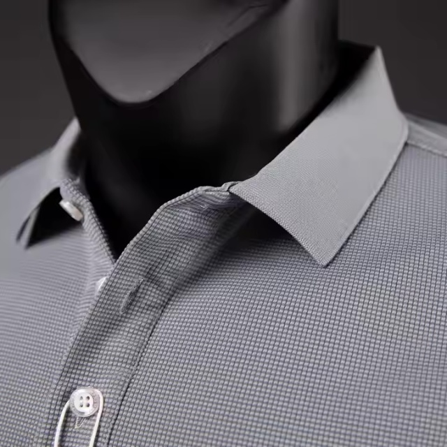 Made-to-order  Men’s Textured Performance Polo Shirt – Steel Grey